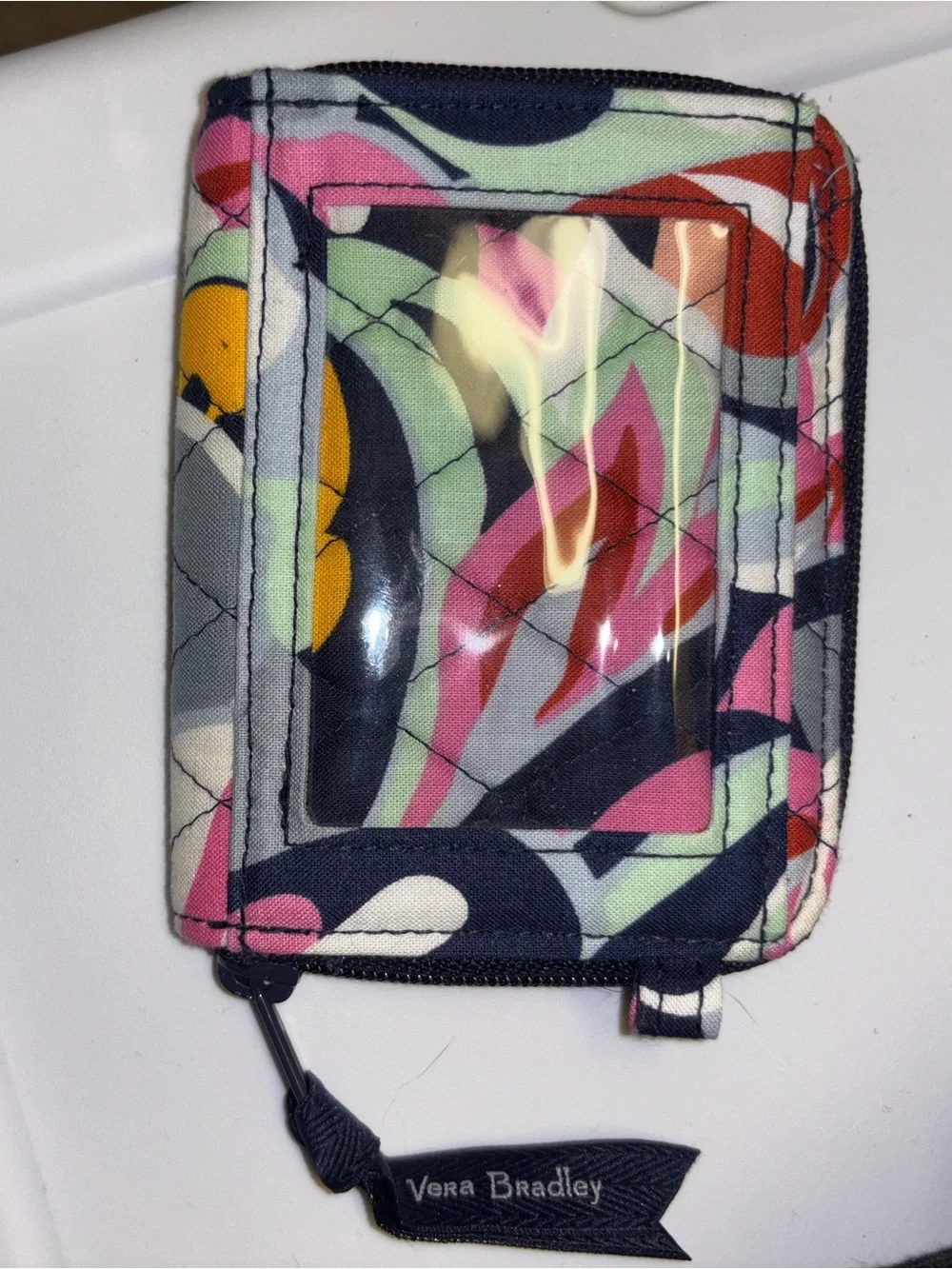 Vera Bradley Navy / Multicolor Quilted Wallet with ID Window NWOT - Picture 3 of 5